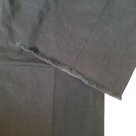 Katayone Adeli Wide Leg Chino Jeans Designer Frayed Hem Pants Navy Blue Sz 10 - Picture 2 of 9